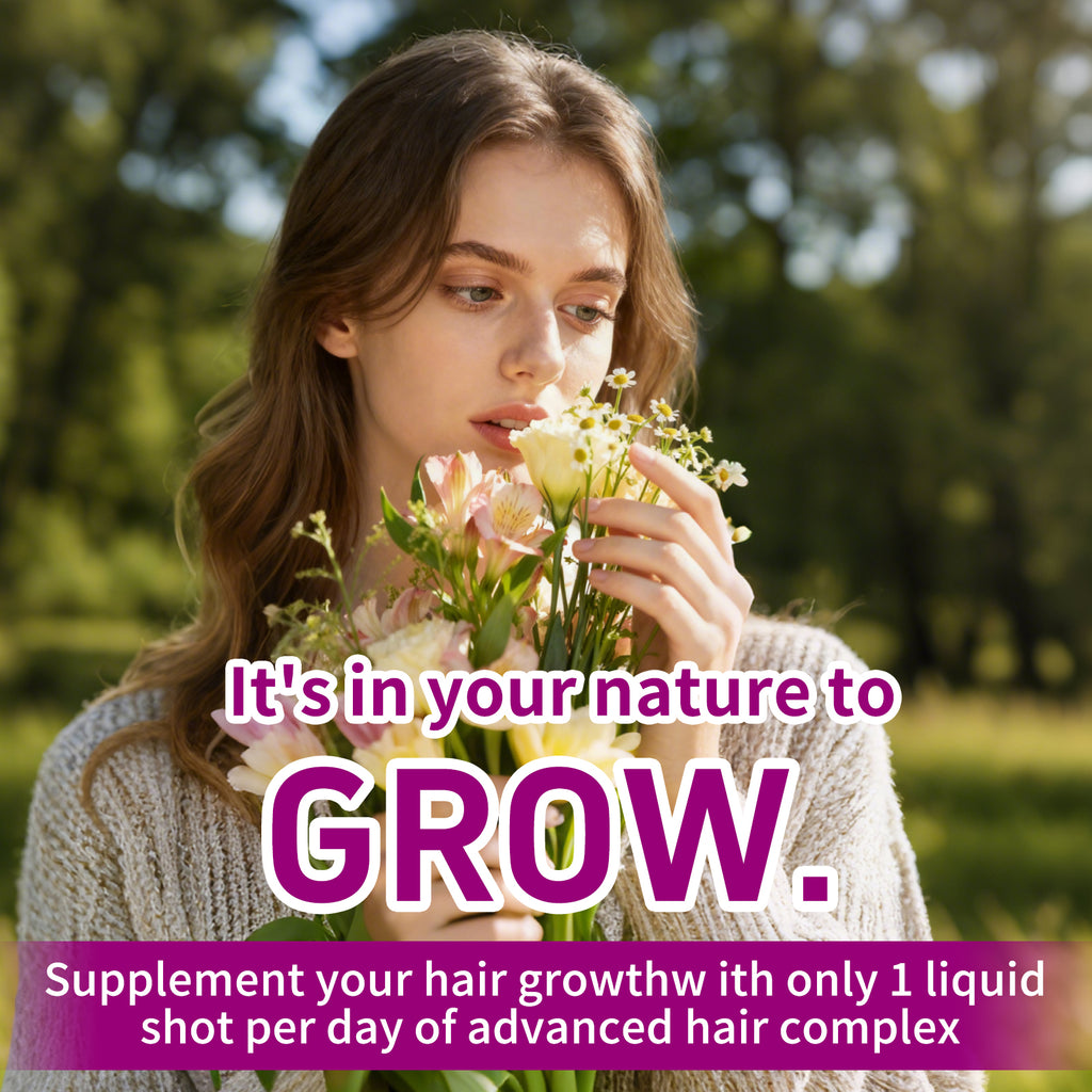 NEWCORE Hair & Skin Glow Liquid Vitamins for Women | Biotin + Plant Nutrients | Supports Thicker Hair, Radiant Skin & Energy | 30 Vegan Sachets